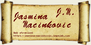 Jasmina Mačinković vizit kartica
